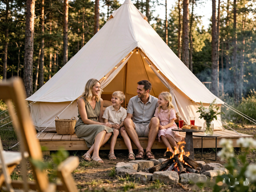 Backyard glamping setup