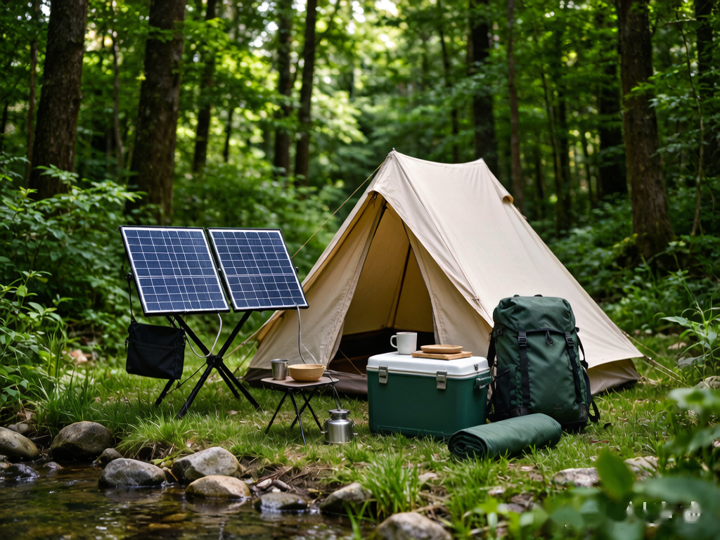 Winter glamping setup